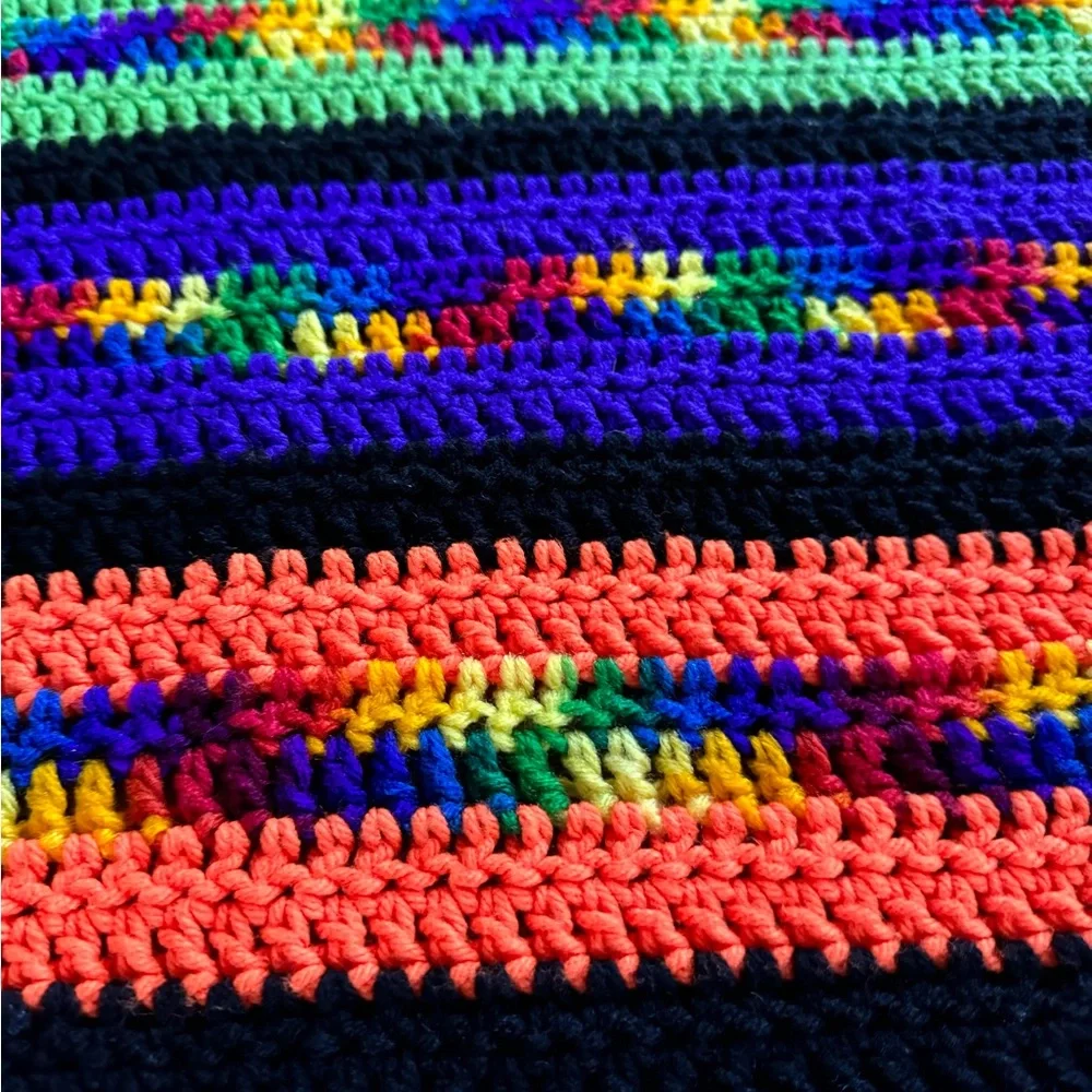 Handmade Rainbow Crochet‎ Throw
